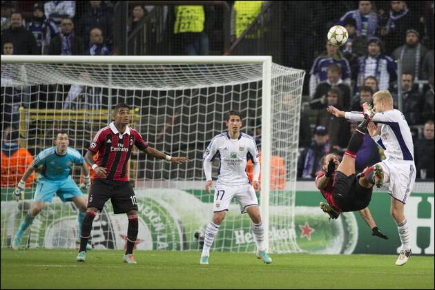 Philippe Mexes of AC Milan - but FOOTBALL : Anderlecht vs Milan AC - Ligue des Champions - 21 11 2012 PHOTONEWS PANORAMIC 