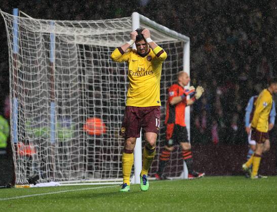 Arsenal s Olivier Giroud looks on dejected after a missed chance..Aston Villa v Arsenal FC London -Premier League- Villa Park, Brimingham- 24 11 12 - EDITORIAL USE ONLY. No use with unauthorised audio, video, data, fixture lists, club league logos or live services. Online in-match use limited to 120 images, no video emulation. No use in betting, games or single club league player publications.