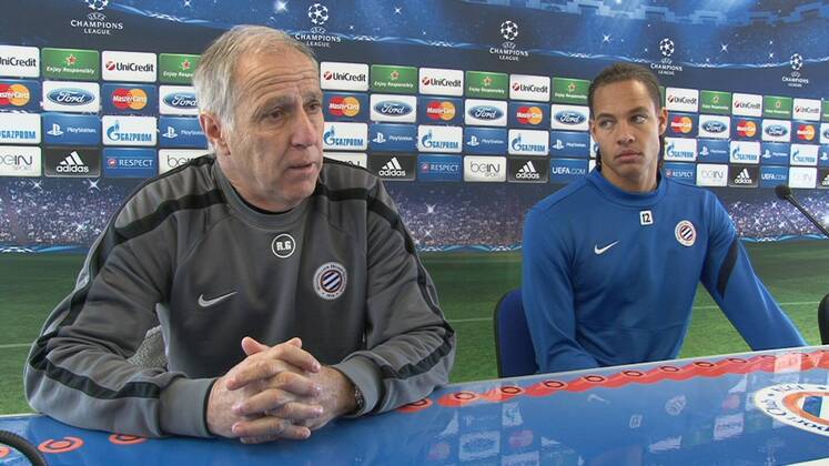Rene Girard et Daniel CONGRE (mhsc) FOOTBALL : Conference de presse - Montpellier vs Schalke 04 - Champion s League - 03 12 2012 RichardGosselin Panoramic 