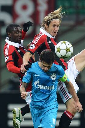Cristian Zapata Milan, Massimo Ambrosini Milan, Danny Zenit Milano 4 12 2012 Stadio San Siro Giuseppe Meazza Football Calcio 2012 2013 Champions League; AC Mailand - Zenit St Petersburg andreaxstaccioli
