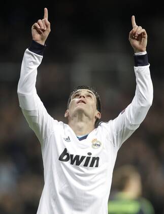 Real Madrid s Jose Callejon celebrates during Champions League Match. December 04, 2012.  (20134033)