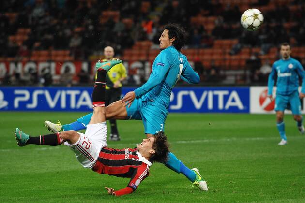 Bojan Krkic Milan, Bruno Alves Zenit - Mailand, Italien - Fußball, Champions League - AC Mailand vs. Zenit St. Petersburg - andreaxstaccioli