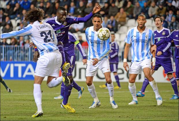 Cheikhou Kouyate of RSC Anderlecht FOOTBALL : Malaga vs Anderlecht - Ligue des Champions - 04 12 2012 Photonews Panoramic 