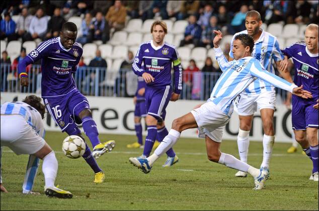 Cheikhou Kouyate of RSC Anderlecht FOOTBALL : Malaga vs Anderlecht - Ligue des Champions - 04 12 2012 Photonews Panoramic 