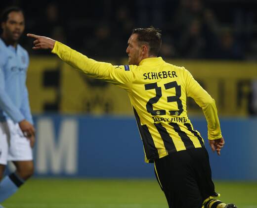 Fussball, UEFA Champions League, Saison 2012 2013, Borussia Dortmund vs FC Manchester City , 04.12.2012, Dortmund Julian Schieber jubel