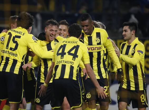 Fussball, UEFA Champions League, Saison 2012 2013, Borussia Dortmund vs FC Manchester City , 04.12.2012, Dortmund Dortmunder jubeln,