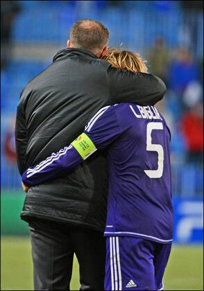 Lucas Biglia - John Van Den Brom head coach of RSC Anderlecht PhotonewsxPanoramic 