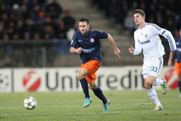 Emanuel HERRERA (Montpellier) FOOTBALL : Montpellier vs Schalke 04 - Ligue des Champions - 04 12 2012 RichardGosselin Panoramic 