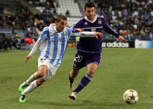 Malaga - Fußball - Champions League - FC Malaga vs. RSC Anderlecht - Sebastian Fernandez , Behrang Safari 