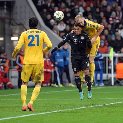Xherdan SHAQIRI (FC Bayern München) erzielt das 3.0 mit dem Kopf Bayern München vs. BATE Borisov, Champions League, Vorrunde, Spieltag 6, 05.12.2012