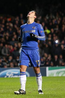 Football - 2012 2013 Champions League - Group E - Chelsea FC v FC Nordsjaelland Chelsea s Eden Hazard misses a penalty at Stamford Bridge, London 