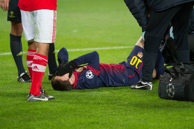 FC Barcelona (Barca) - SL Benfica Lissabon Lionel Messi Verletzung 