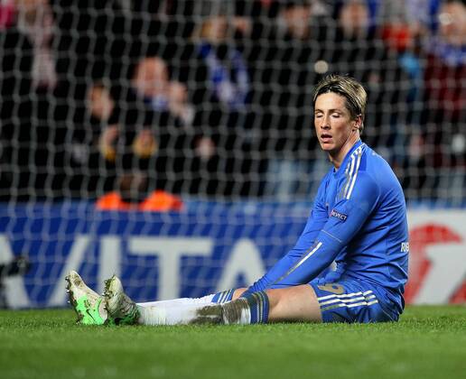 Chelsea s Fernando Torres looks on dejected..Chelsea v Nordsjaelland - Champions League League- Stamford Bridge, London- 5 12 12 - Picture David Klein Sportimage EDITORIAL USE ONLY. No use with unauthorised audio, video, data, fixture lists, club league logos or live services. Online in-match use limited to 120 images, no video emulation. No use in betting, games or single club league player publications.
