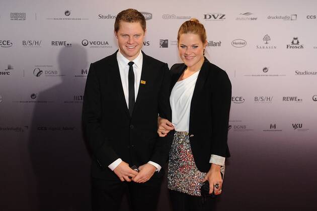 Deutscher Nachhaltigkeitspreis 2012 am 07.12.2012 im Maritim Hotel in Düsseldorf Der deutsche Ruderer Kristof Wilke mit Freundin Melanie Steinberg. Der deutsche Nachhaltigkeitspreis will den wirtschaftlichen sowie kommunalen Sektor in nachhaltigem Handeln bestärken.