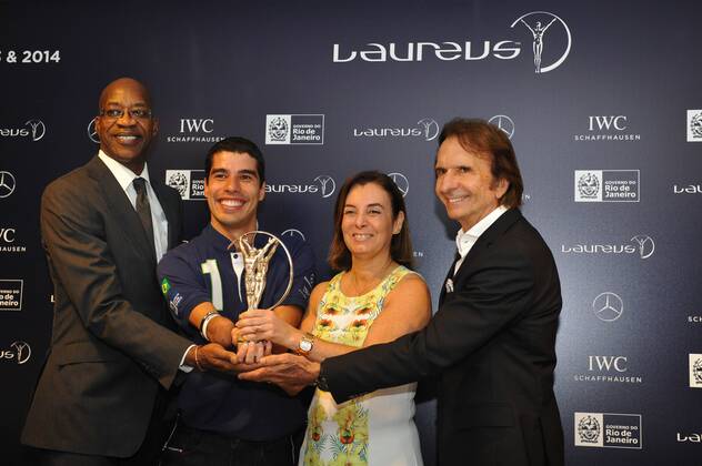 Edwin Moses, Daniel Dias, Marcia Lins und Emerson Fitipaldi. Präsentation der Nominierten: Laureus World Award. Rio de Janeiro RJ, Brasil 13 12 2012. x(802)xBiaxAlvesx xFotoarenax  (13246) Laureus World Sports 201