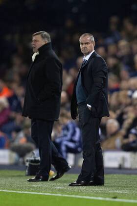 Football - 2012 2013 Premier League - West Bromwich Albion vs. West Ham United West Ham manager, Sam Allardyce and West Brom s manager, Steve Clarke at The Hawthorns