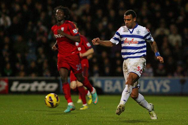 Football - 2012 2013 Premier League - Queens Park Rangers (QPR) vs West Bromwich Albion Anton Ferdinand of Queens Park Rangers (QPR) in action at Loftus Road Stadium
