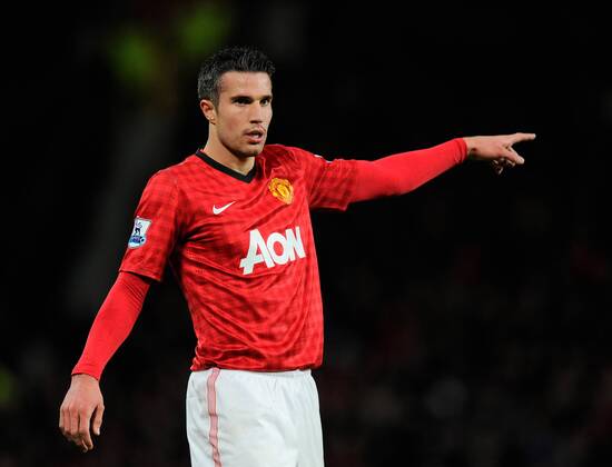 Robin van Persie of Manchester United - Barclays Premier League - Manchester United (ManU) vs FC Southampton - Old Trafford Stadium - Manchester - 30 01 13 - Picture Simon Bellis Sportimage EDITORIAL USE ONLY. No use with unauthorised audio, video, data, fixture lists, club league logos or live services. Online in-match use limited to 120 images, no video emulation. No use in betting, games or single club league player publications.