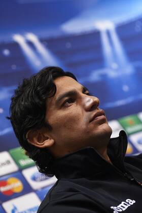VALENCIA, SPAIN- FEBRUARY 11: Tino Costa of Valencia CF attends a press conference ahead of their UEFA Champions League round of 16 match between Valencia CF and Paris Saint Germain (PSG) at the Mestalla stadium on February 11, 2013 in Valencia, Spain. (Photo by Aitor Alcalde Colomer). 
