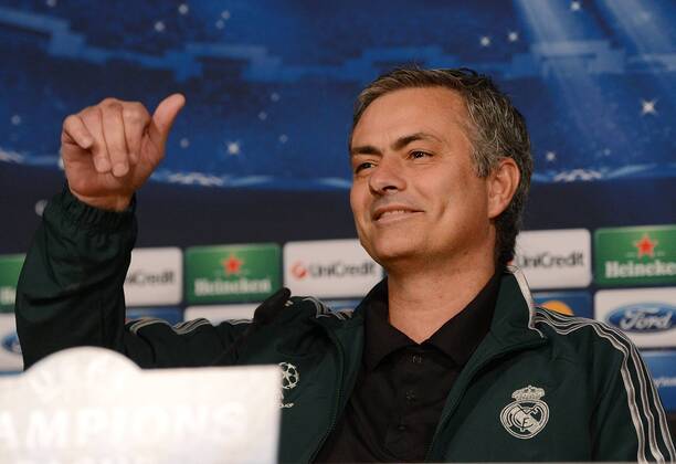 FUSSBALL CHAMPIONS LEAGUE ACHTELFINALE HINSPIEL 2012 2013 CF Real Madrid - Manchester United 12.02.2013 Pressekonferenz Trainer Jose Mourinho (Real Madrid) 