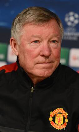 FUSSBALL CHAMPIONS LEAGUE ACHTELFINALE HINSPIEL 2012 2013 CF Real Madrid - Manchester United FC 12.02.2013 Pressekonferenz Trainer Sir Alex Ferguson (Manchester United FC) 