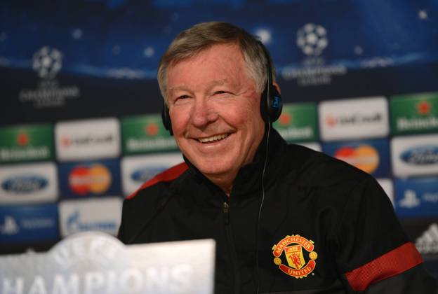FUSSBALL CHAMPIONS LEAGUE ACHTELFINALE HINSPIEL 2012 2013 CF Real Madrid - Manchester United FC 12.02.2013 Pressekonferenz Trainer Sir Alex Ferguson (Manchester United FC) 