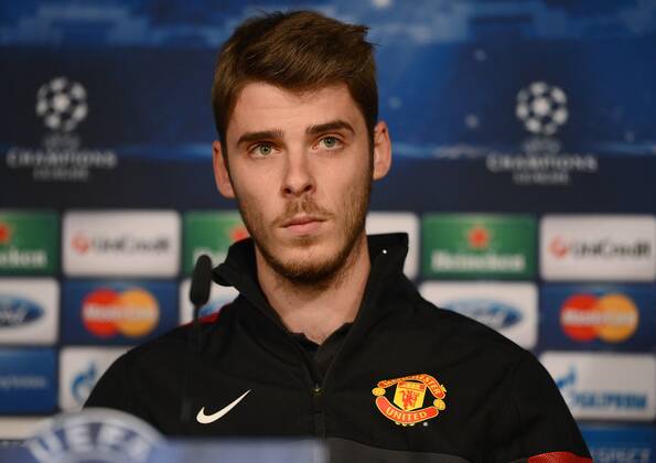 FUSSBALL CHAMPIONS LEAGUE ACHTELFINALE HINSPIEL 2012 2013 CF Real Madrid - Manchester United FC 12.02.2013 Pressekonferenz Torwart David De Gea (Manchester United FC) 