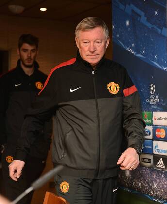 FUSSBALL CHAMPIONS LEAGUE ACHTELFINALE HINSPIEL 2012 2013 CF Real Madrid - Manchester United FC 12.02.2013 Pressekonferenz Trainer Sir Alex Ferguson (Manchester United FC) 