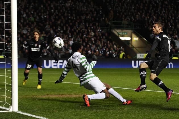 Glasgow 12 02 2013 - Champions League Celtic Glasgow-Juventus Turin Tor Claudio Marchisio 