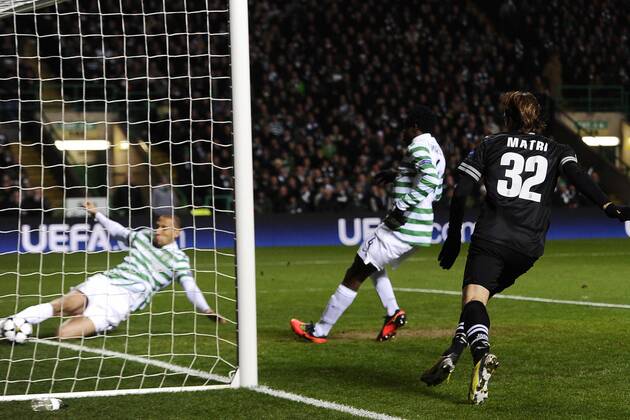 Glasgow 12 02 2013 - Champions League Celtic Glasgow-Juventus Turin Tor Alessandro Matri 