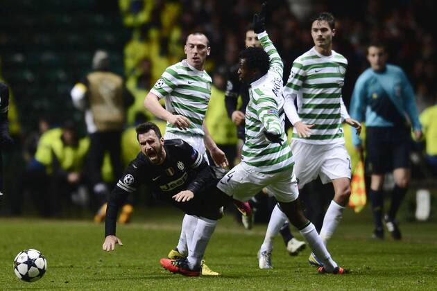 Glasgow 12 02 2013 - Champions League Celtic Glasgow-Juventus Turin Mirko Vucinic-Efe Ambrose 