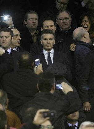 Paris Saint-Germain s David Beckham during Champions League 2012 2013 match.February 12,2013.  (201302121457)
