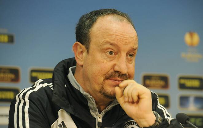 Coach of FC Chelsea Rafael Benitez pictured during press conference in Prague, Czech Republic on February 13, 2013, ahead of the Europa League play off match against Chelsea FC. (CTKxPhoto StanislavxZbynek) CTKPhotoP201302130923101  zby 2