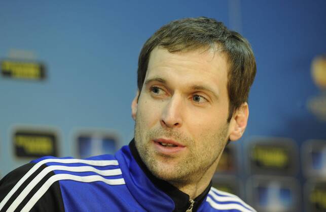 Chelsea goalkeeper Petr Cech pictured during press conference in Prague, Czech Republic on February 13, 2013, ahead of the Europa League play off match against Chelsea FC. (CTKxPhoto StanislavxZbynek) CTKPhotoP201302130923501  zby 4