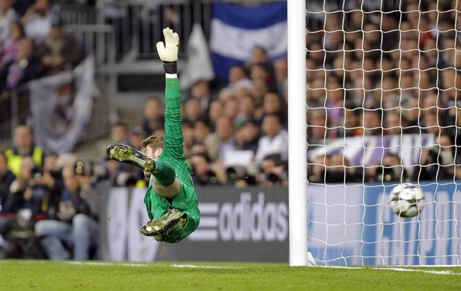 13 2 2013. Soccer match between Real Madrid and Manchester United corresponding to round of 8th first leg of the Champions League, held at the Santiago Bernabeu stadium, in Madrid 2 13 2013. 