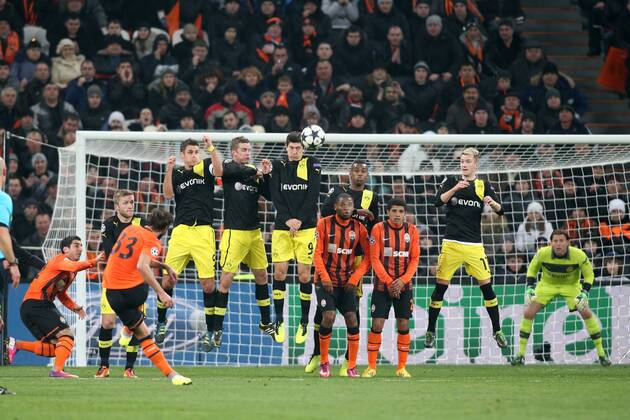 DONIECK 13.02.2013 UEFA CHAMPIONS LEAGUE 1 8FINAL FIRST MATCH: SHAKHTAR DONETSK - BVB Borussia Dortmund: Henrikh Mkhitaryan JAKUB - Kuba - BLASZCZYKOWSKI DARIO SRNA SEBASTIAN KEHL SVEN BENDER ROBERT LEWANDOWSKI FERNANDINHO FELIPE SANTANA TAISON MARCO REUS  GY5Q8897