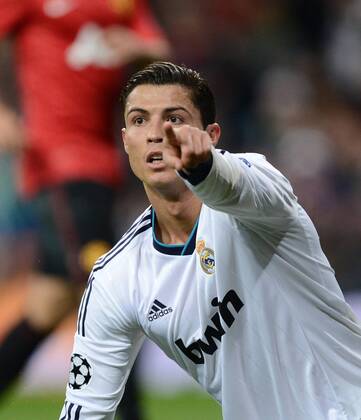 FUSSBALL CHAMPIONS LEAGUE ACHTELFINALE HINSPIEL 2012 2013 Real Madrid - Manchester United FC 13.02.2013 Cristiano Ronaldo (Real Madrid) zeigt 