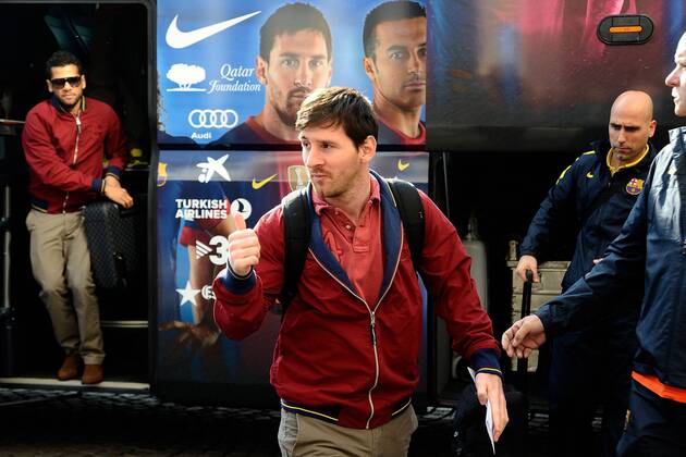 Milano 19 02 2013 - Ankunft FC Barcelona; Lionel Messi 