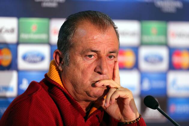 Galatasaray s Coach Fatih Terim speaks during a press conference at the Istanbul, Turkey. 19.02.2013 