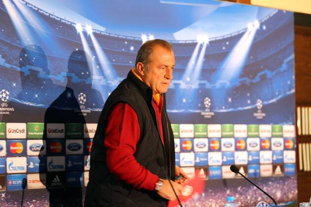 Galatasaray s Coach Fatih Terim speaks during a press conference at the Istanbul, Turkey. 19.02.2013 