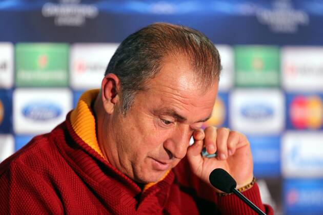 Galatasaray s Coach Fatih Terim speaks during a press conference at the Istanbul, Turkey. 19.02.2013 