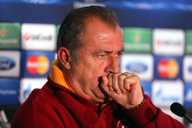Galatasaray s Coach Fatih Terim speaks during a press conference at the Istanbul, Turkey. 19.02.2013 