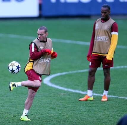 Galatasaray was having the last training before the Schalke match that they will play tomorrow. 19.02.2013 Pictured: Wesley Sneijder 