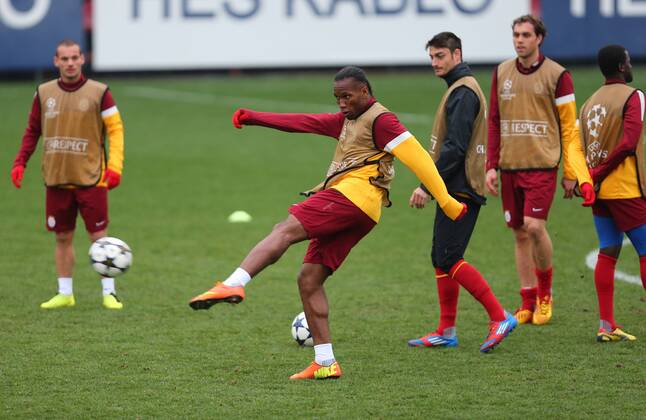 Galatasaray was having the last training before the Schalke match that they will play tomorrow. 19.02.2013 Pictured: Didier Drogba 