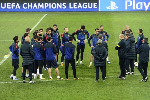 FC Barcelona Training Barca in Mailand 