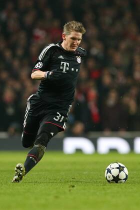 Football - 2012 2013 Champions League - Round of 16, First Leg: Arsenal vs. Bayern Munich Bayern Munich s Bastian Schweinsteiger at the Emirates Stadium, London