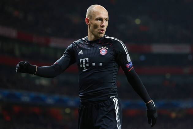 Football - 2012 2013 Champions League - Round of 16, First Leg: Arsenal vs. Bayern Munich Bayern Munich s Arjen Robben at the Emirates Stadium, London