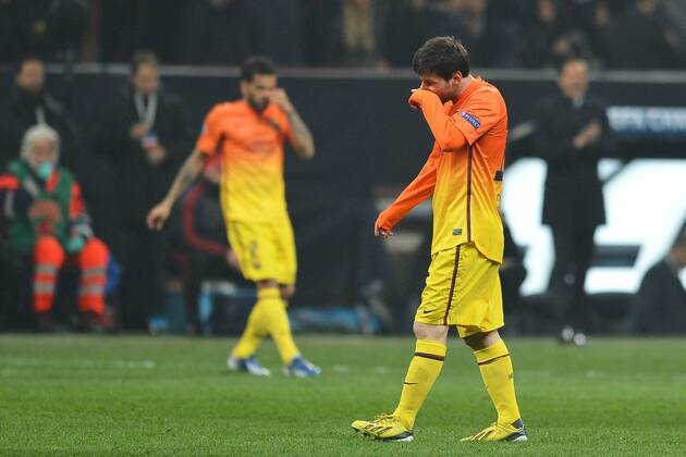 Lionel Messi Barcelona.Milano 20 02 2013 Stadio San Siro - Giuseppe Meazza.Football Calcio 2012 2013 Champions League. AC Milan vs. FC Barcelona -- andreaxstaccioli