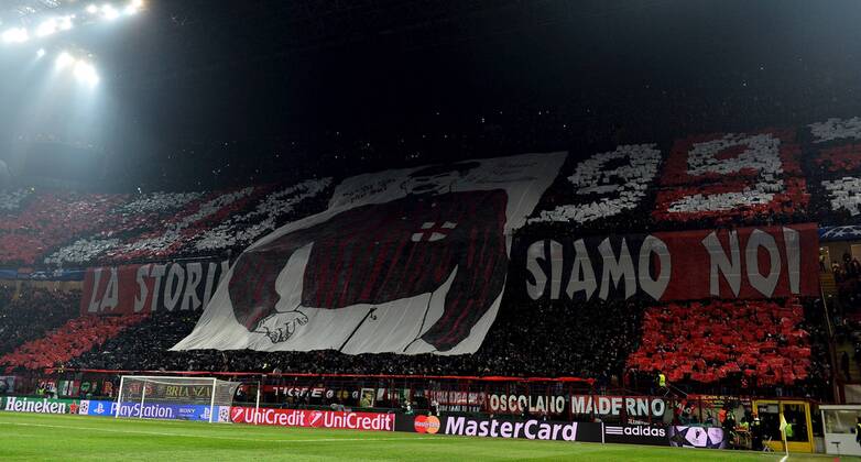 AC Milan Supporters.Milano 20 02 2013 Stadio San Siro - Giuseppe Meazza.Football Calcio 2012 2013 Champions League -- andreaxstaccioli