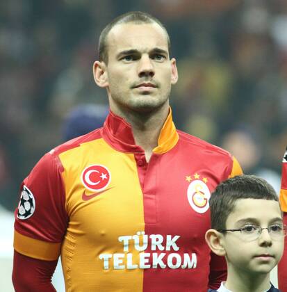 Wesley Sneijder of Galatasaray is 04 during UEFA Champions League group match between Galatasaray and Shalke 04 at Turk Telekom Arena Ali Sami Yen Sports Complex in Istanbul- Turkey. Wednesday 20 